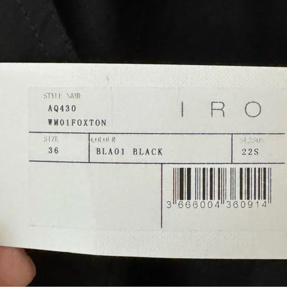 NWT IRO Foxton Long Black Trench Coat Belted Oversized 100% Cotton Poplin 36/S - Picture 4 of 15